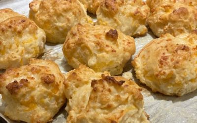 Cheddar Cheese Biscuits with Garlic Butter