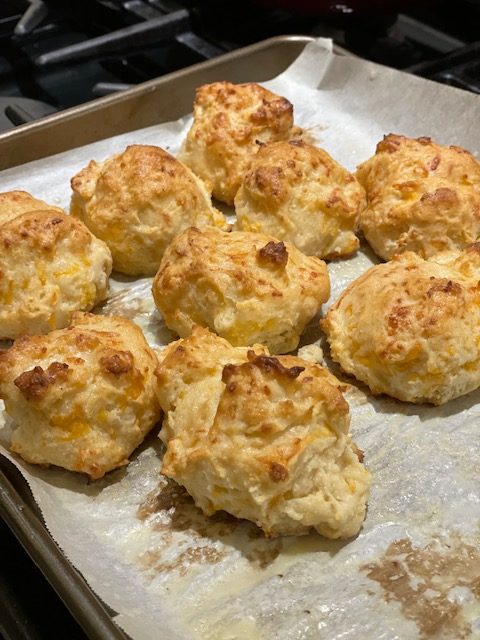 Cheddar Cheese Biscuits with Garlic Butter